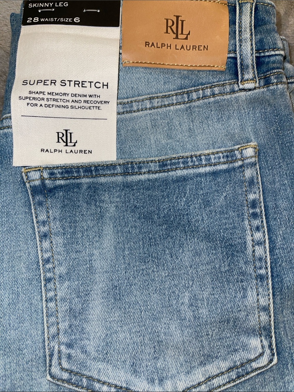 NWT Ralph Lauren Light Blue Super Stretch Skinny Jeans